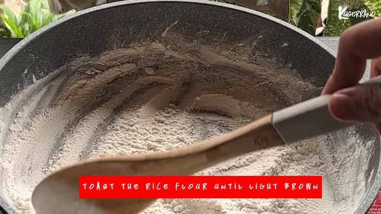 toast the rice flour